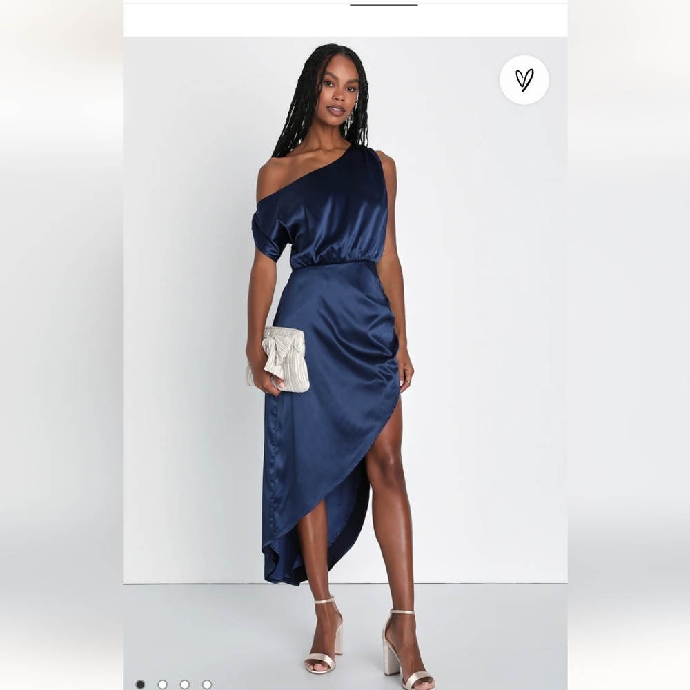 Lulu's Blue Satin cocktail dress XL